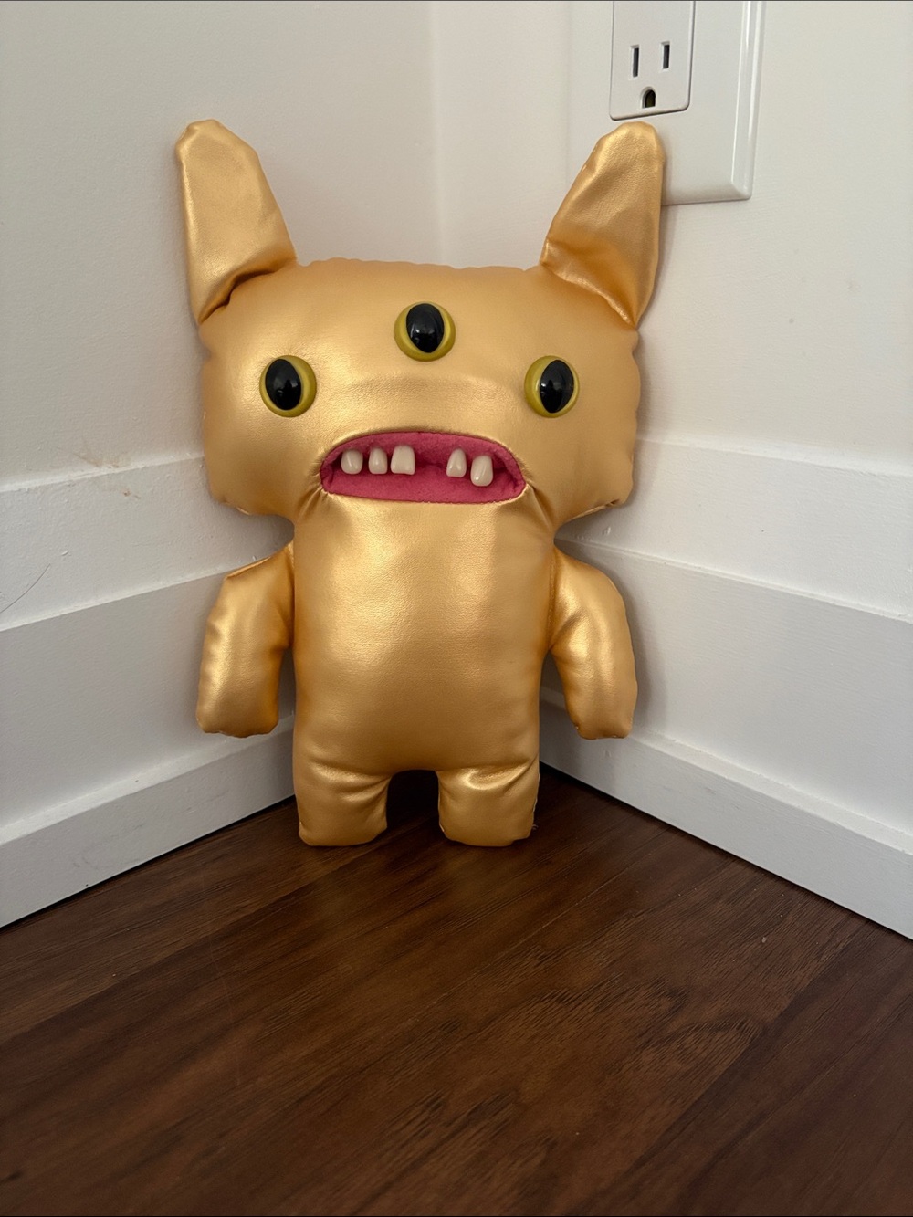 Gold Plush Fuggler - Stylish Three-Eyed Character
